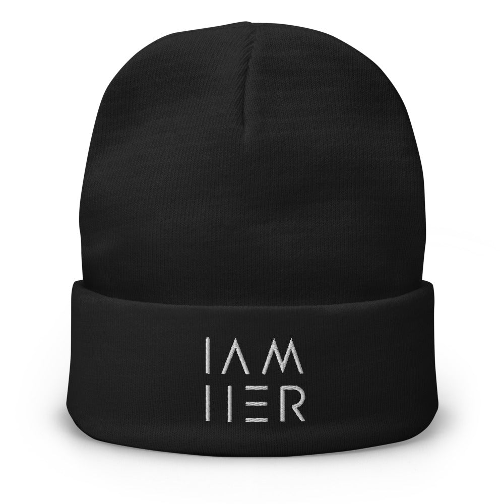 Embroidered IAMHER collection Beanie